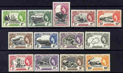St Helena 1953-59 QEII definitive set complete 13 values,unmounted mint SG153-65