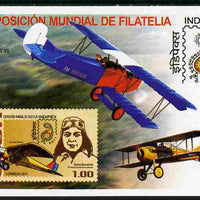 Cuba 2011 Indipex Stamp Exhibition - Aviators & their Planes perf m/sheet unmounted mint
