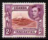 Kenya, Uganda & Tanganyika 1938-54 KG6 Mt Kilimanjaro 2s lake-brown & brown-purple P14 mounted mint SG 146a