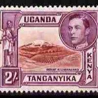 Kenya, Uganda & Tanganyika 1938-54 KG6 Mt Kilimanjaro 2s lake-brown & brown-purple P14 mounted mint SG 146a