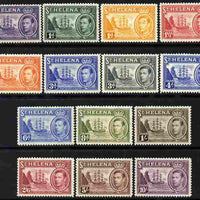 St Helena 1938-44 KG6 definitive set complete 14 values lightly mounted mint SG 131-140