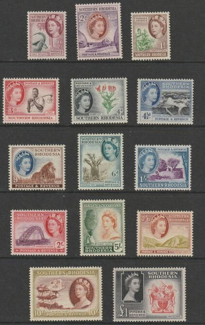 Southern Rhodesia 1953 Pictorial definitive set complete 14 values unmounted mint SG 78-91