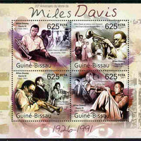 Guinea - Bissau 2011 Miles Davis perf sheetlet containing 4 values unmounted mint
