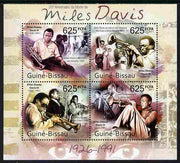 Guinea - Bissau 2011 Miles Davis perf sheetlet containing 4 values unmounted mint