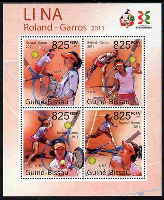 Guinea - Bissau 2011 Li Na (tennis) perf sheetlet containing 4 values unmounted mint