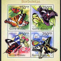 Guinea - Bissau 2011 Butterflies #1 perf sheetlet containing 4 values unmounted mint