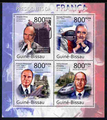 Guinea - Bissau 2011 French Presidents perf sheetlet containing 4 values unmounted mint