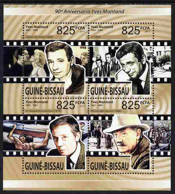 Guinea - Bissau 2011 90th Birth Anniversary of Yves Montand perf sheetlet containing 4 values unmounted mint