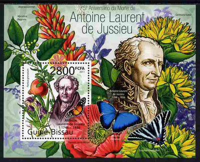 Guinea - Bissau 2011 75th death Anniversary of Antoine Laurent de Jussieu (botanist) perf m/sheet #1 unmounted mint