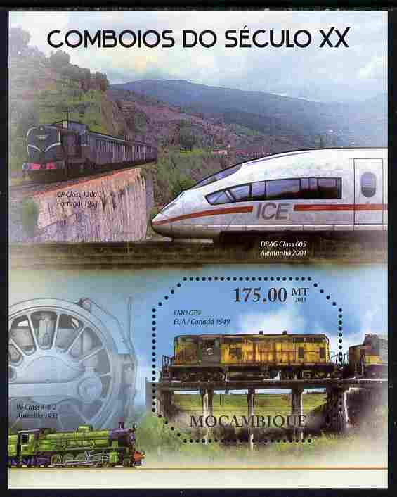 Mozambique 2011 20th Century Trains perf m/sheet unmounted mint