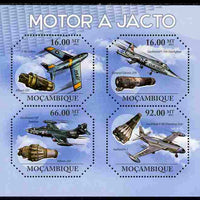 Mozambique 2011 Jet Aircraft perf sheetlet containing 4 values unmounted mint