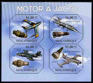 Mozambique 2011 Jet Aircraft perf sheetlet containing 4 values unmounted mint
