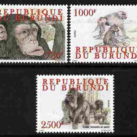 Burundi 2011 Primates perf set of 3 values unmounted mint
