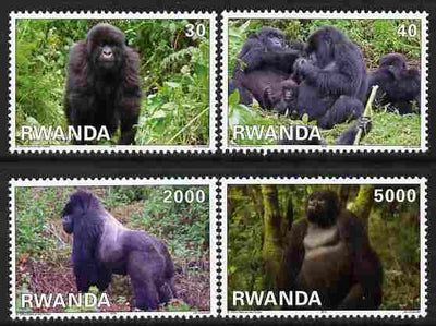 Rwanda 2011 Mountain Gorillas perf set of 4 values unmounted mint