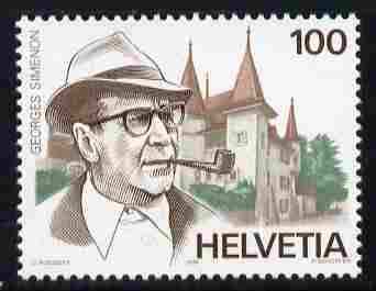 Switzerland 1994 Fifth Death Anniversary of Georges Simenon (novelist) 100c unmounted mint SG 1292