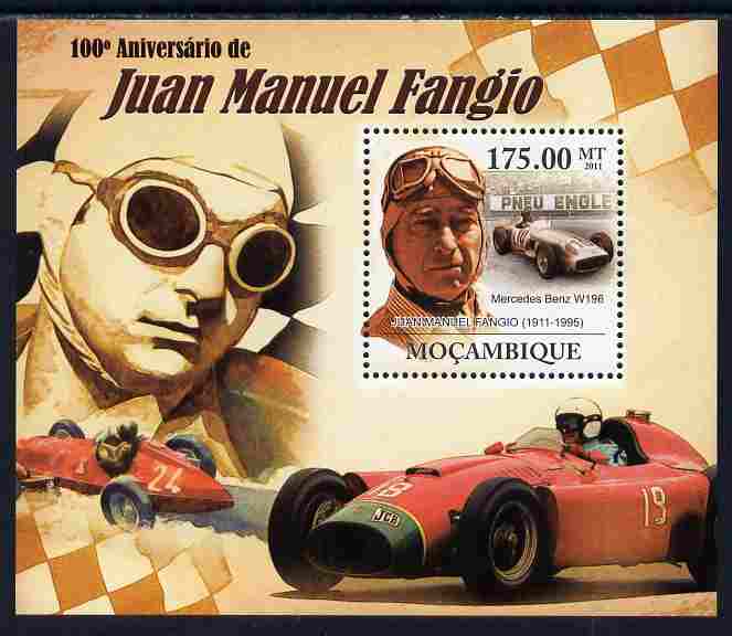 Mozambique 2011 Birth Centenary of Juan Manuel Fangio perf s/sheet unmounted mint Michel BL 453