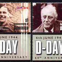 Dominica 2004 60th Anniversary of D-Day perf set of 2 each se-tenant with label unmounted mint SG 3397-98