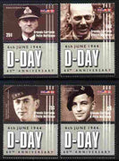 Grenada - Grenadines 2004 60th Anniversary of D-Day perf set of 4 each se-tenant with label unmounted mint SG 3678-81