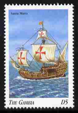 Gambia 1998 Ships - Santa Maria 5D unmounted mint SG 2906