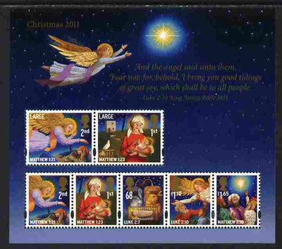 Great Britain 2011 Christmas perf sheetlet containing set of 7 values unmounted mint