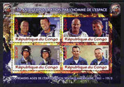 Congo 2011 50th Anniv of First Man in Space - USA #02 perf sheetlet containing 4 values unmounted mint