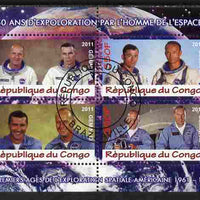 Congo 2011 50th Anniv of First Man in Space - USA #04 perf sheetlet containing 4 values fine cto used