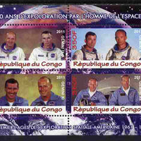 Congo 2011 50th Anniv of First Man in Space - USA #04 perf sheetlet containing 4 values unmounted mint