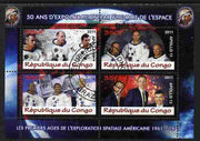 Congo 2011 50th Anniv of First Man in Space - USA #07 perf sheetlet containing 4 values fine cto used
