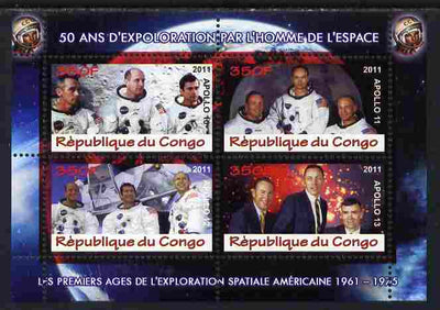Congo 2011 50th Anniv of First Man in Space - USA #07 perf sheetlet containing 4 values unmounted mint