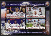 Congo 2011 50th Anniv of First Man in Space - USA #08 perf sheetlet containing 4 values fine cto used