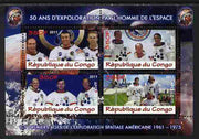 Congo 2011 50th Anniv of First Man in Space - USA #08 perf sheetlet containing 4 values unmounted mint