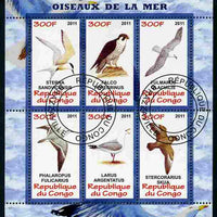 Congo 2011 Sea Birds perf sheetlet containing 6 values fine cto used
