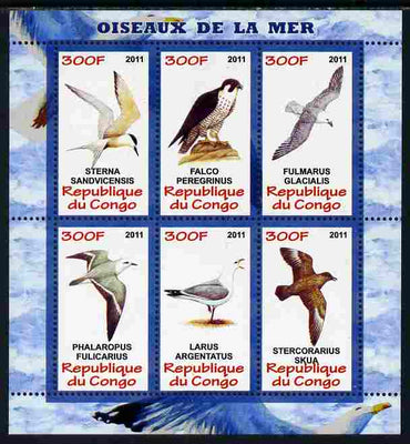 Congo 2011 Sea Birds perf sheetlet containing 6 values unmounted mint