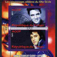 Congo 2011 Elvis Presley perf sheetlet containing 2 values fine cto used