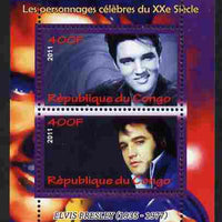 Congo 2011 Elvis Presley perf sheetlet containing 2 values unmounted mint