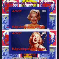 Congo 2011 Marilyn Monroe imperf sheetlet containing 2 values unmounted mint
