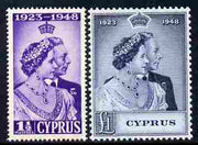 Cyprus 1948 KG6 Royal Silver Wedding set of 2 unmounted mint SG 166-7
