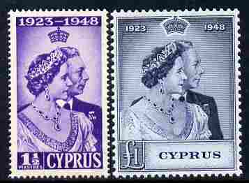 Cyprus 1948 KG6 Royal Silver Wedding set of 2 unmounted mint SG 166-7