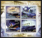 Guinea - Bissau 2011 Centenary of Sinking of Titanic perf sheetlet containing 4 values unmounted mint