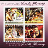 Guinea - Bissau 2011 65th Birth Anniversary of Freddie Mercury perf sheetlet containing 4 values unmounted mint