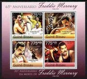 Guinea - Bissau 2011 65th Birth Anniversary of Freddie Mercury perf sheetlet containing 4 values unmounted mint