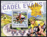 Guinea - Bissau 2011 Cadel Evans - Winner of Tour de France Cycle Race perf s/sheet unmounted mint
