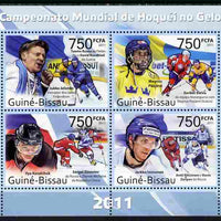 Guinea - Bissau 2011 World Ice Hockey Championship perf sheetlet containing 4 values unmounted mint