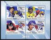 Guinea - Bissau 2011 World Ice Hockey Championship perf sheetlet containing 4 values unmounted mint