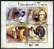 Guinea - Bissau 2011 150th Birth Anniversary of Rabindranath Tagore (poet) perf sheetlet containing 4 values unmounted mint