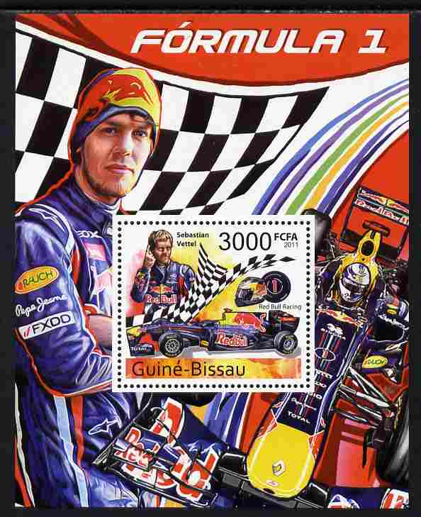 Guinea - Bissau 2011 Formula 1 - Sebastian Vettel perf s/sheet unmounted mint