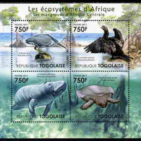 Togo 2011 Ecosystem of Africa - Animals of the Central Mangrove perf sheetlet containing 4 values unmounted mint