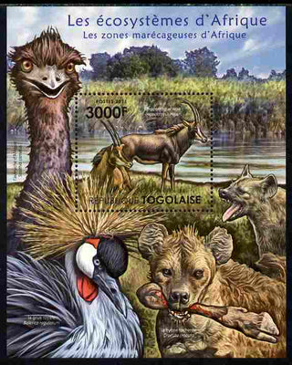 Togo 2011 Ecosystem of Africa - Animals of the Swampy Areas perf s/sheet unmounted mint