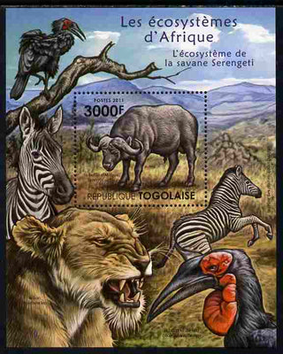 Togo 2011 Ecosystem of Africa - Animals of the Serengeti perf s/sheet unmounted mint