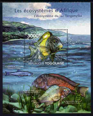 Togo 2011 Ecosystem of Africa - Animals of the Lake Tanganyika perf s/sheet unmounted mint